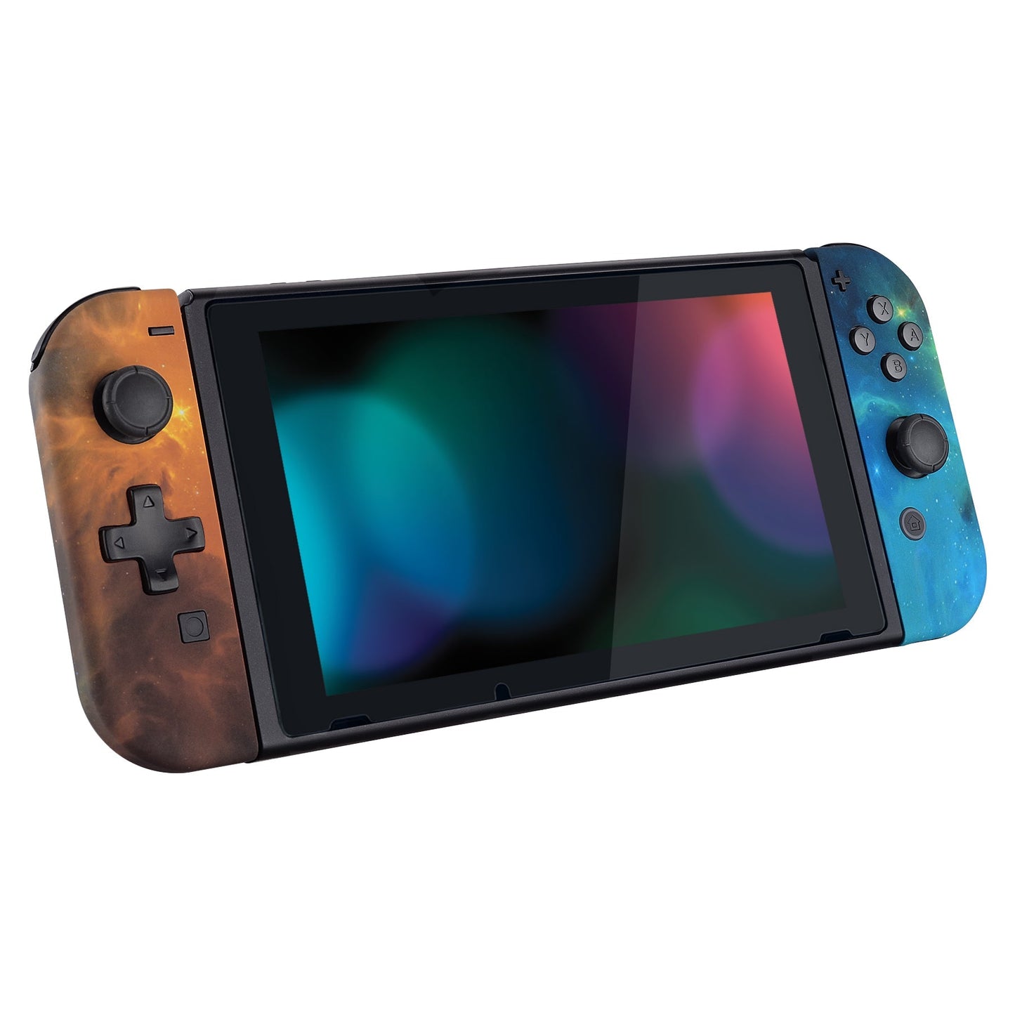 eXtremeRate Retail Orange Star Universe Soft Touch Joycon Handheld Controller Housing (D-Pad Version) with Full Set Buttons, DIY Replacement Shell Case for NS Switch JoyCon & OLED JoyCon - Console Shell NOT Included - JZT102