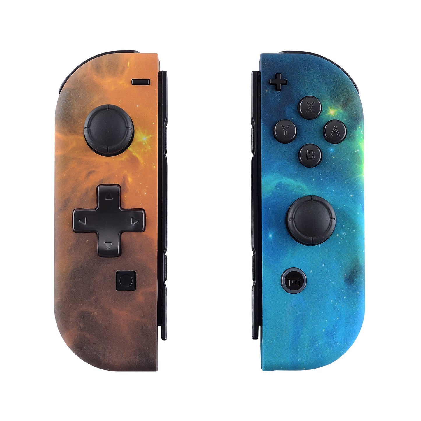 eXtremeRate Retail Orange Star Universe Soft Touch Joycon Handheld Controller Housing (D-Pad Version) with Full Set Buttons, DIY Replacement Shell Case for NS Switch JoyCon & OLED JoyCon - Console Shell NOT Included - JZT102