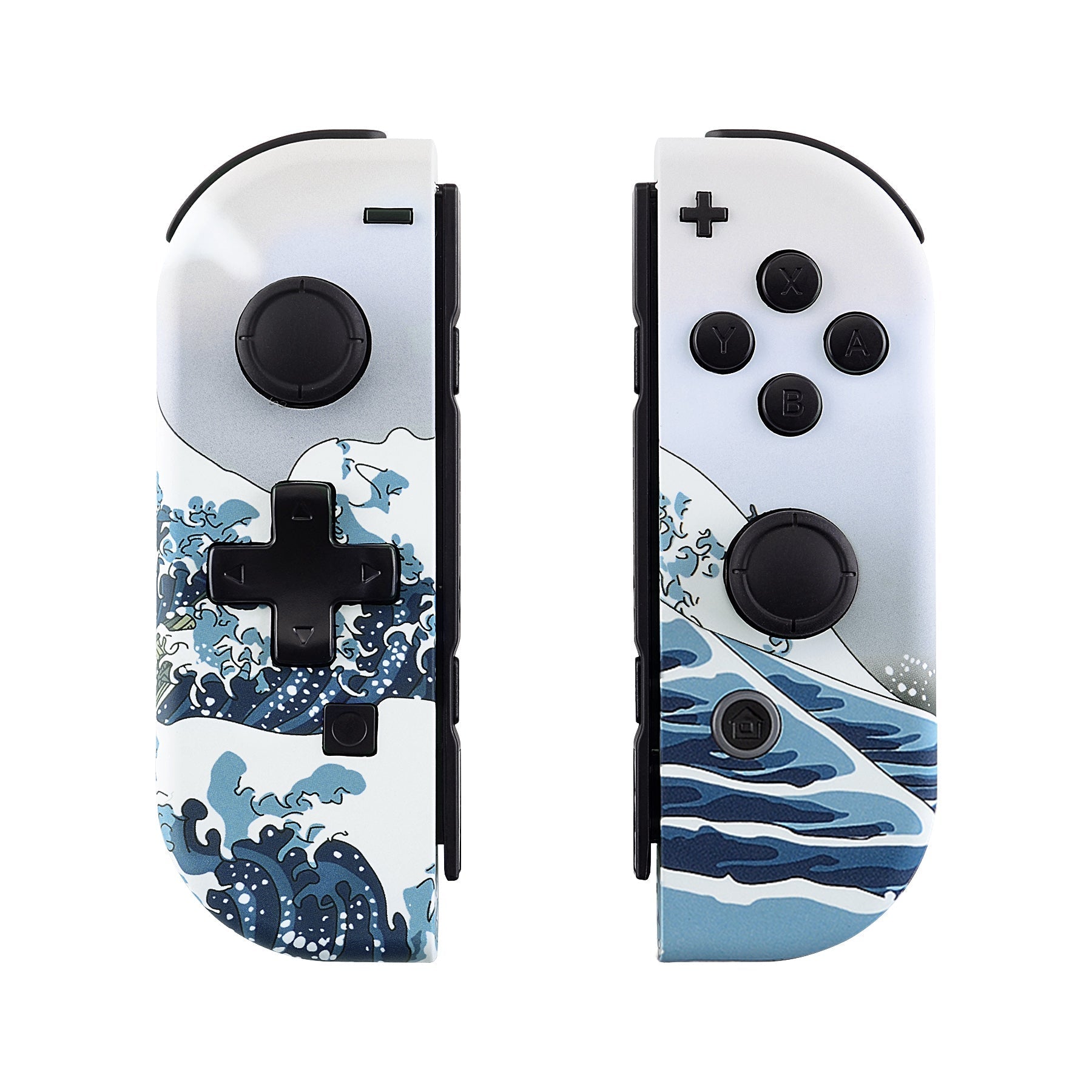 eXtremeRate Retail The Great Wave Soft Touch Joycon Handheld Controller Housing (D-Pad Version) with Full Set Buttons, DIY Replacement Shell Case for NS Switch JoyCon & OLED JoyCon - Console Shell NOT Included - JZT103