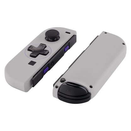 eXtremeRate Retail Classics SNES Style Soft Touch Joycon Handheld Controller Housing (D-Pad Version) with Full Set Buttons, DIY Replacement Shell Case for NS Switch JoyCon & OLED JoyCon - Console Shell NOT Included - JZT105