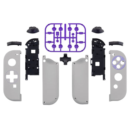 eXtremeRate Retail Classics SNES Style Soft Touch Joycon Handheld Controller Housing (D-Pad Version) with Full Set Buttons, DIY Replacement Shell Case for NS Switch JoyCon & OLED JoyCon - Console Shell NOT Included - JZT105