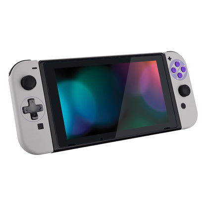 eXtremeRate Retail Classics SNES Style Soft Touch Joycon Handheld Controller Housing (D-Pad Version) with Full Set Buttons, DIY Replacement Shell Case for NS Switch JoyCon & OLED JoyCon - Console Shell NOT Included - JZT105