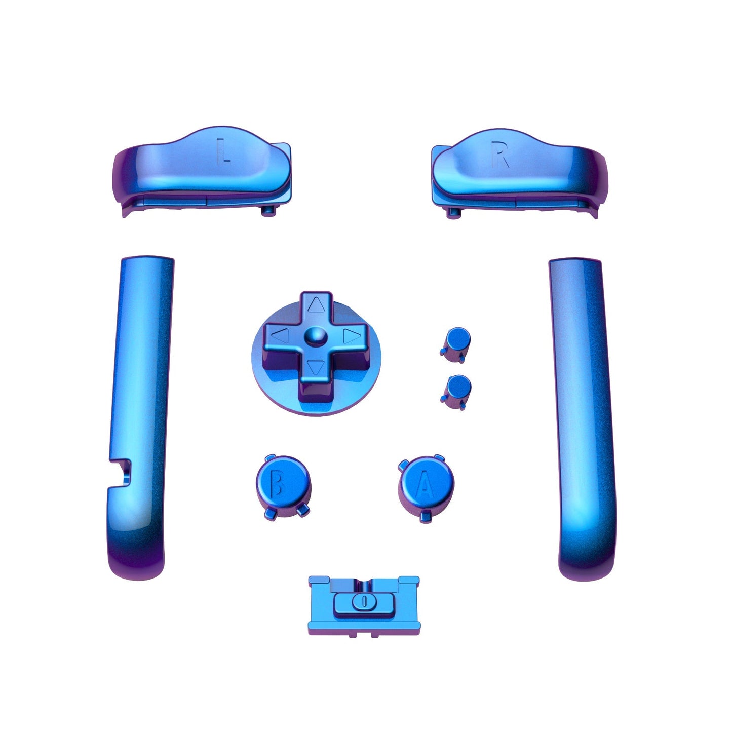 eXtremeRate Retail Chameleon Purple Blue GBA Replacement Full Set Buttons for Gameboy Advance - Handheld Game Console NOT Included - KAG2001