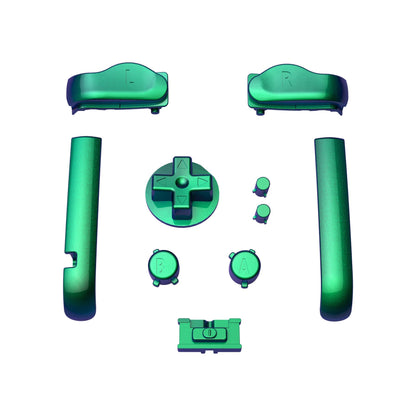 eXtremeRate Retail Chameleon Green Purple GBA Replacement Full Set Buttons for Gameboy Advance - Handheld Game Console NOT Included - KAG2002