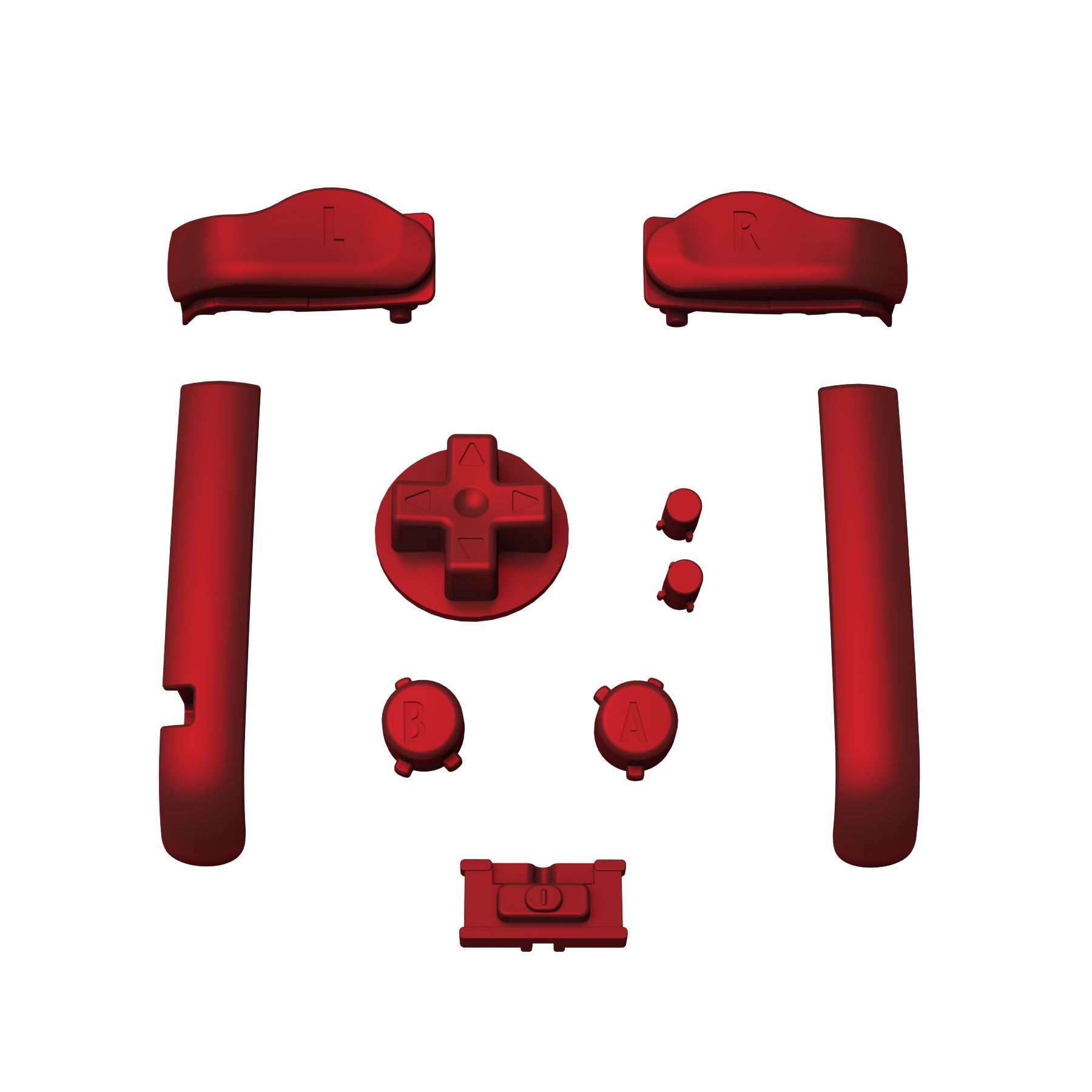 eXtremeRate Retail Scarlet Red GBA Replacement Full Set Buttons for Gameboy Advance - Handheld Game Console NOT Included - KAG2003