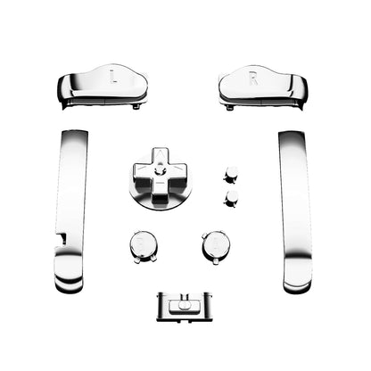 eXtremeRate Retail Chrome Silver GBA Replacement Full Set Buttons for Gameboy Advance - Handheld Game Console NOT Included - KAG3002