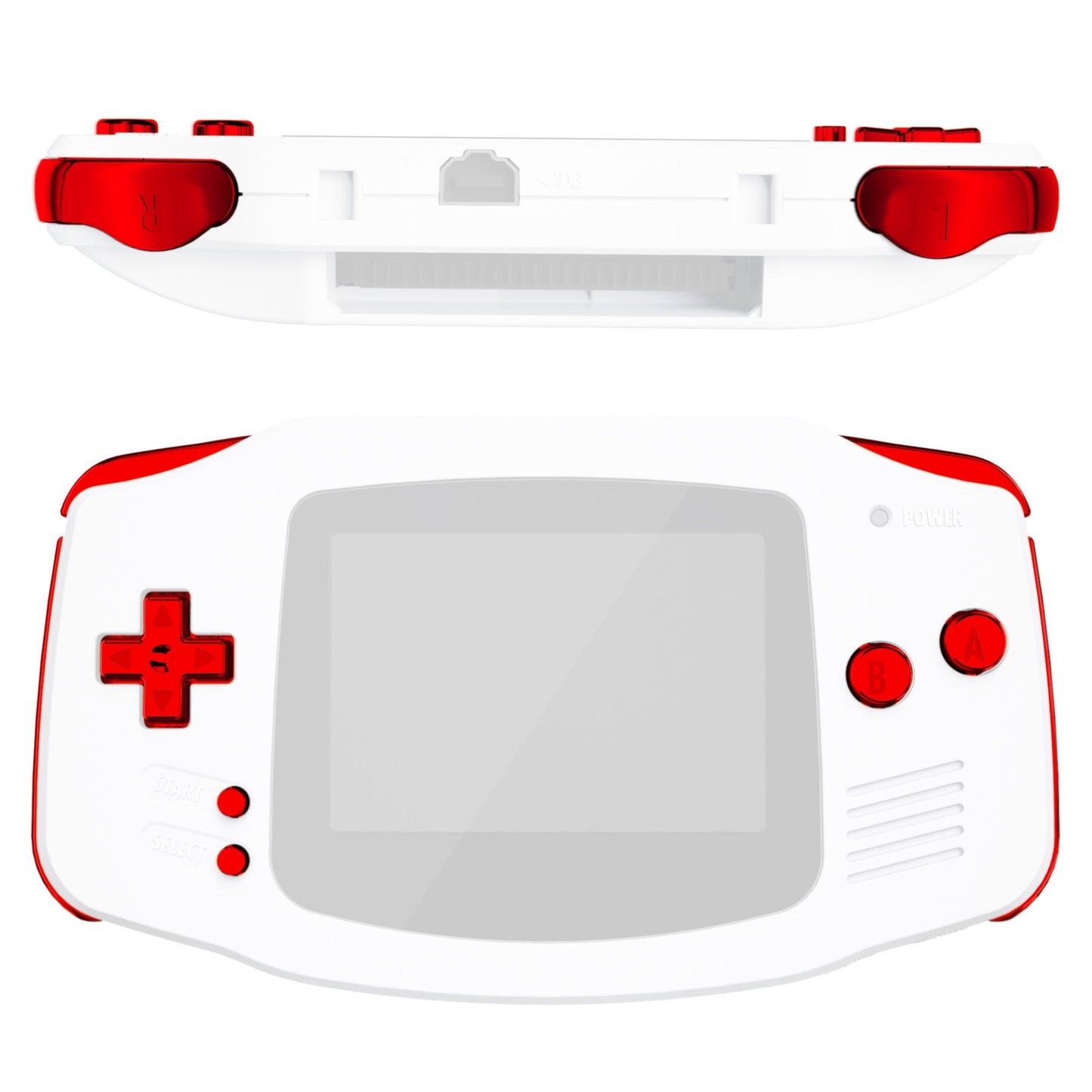 eXtremeRate Retail Chrome Red GBA Replacement Full Set Buttons for Gameboy Advance - Handheld Game Console NOT Included - KAG3003