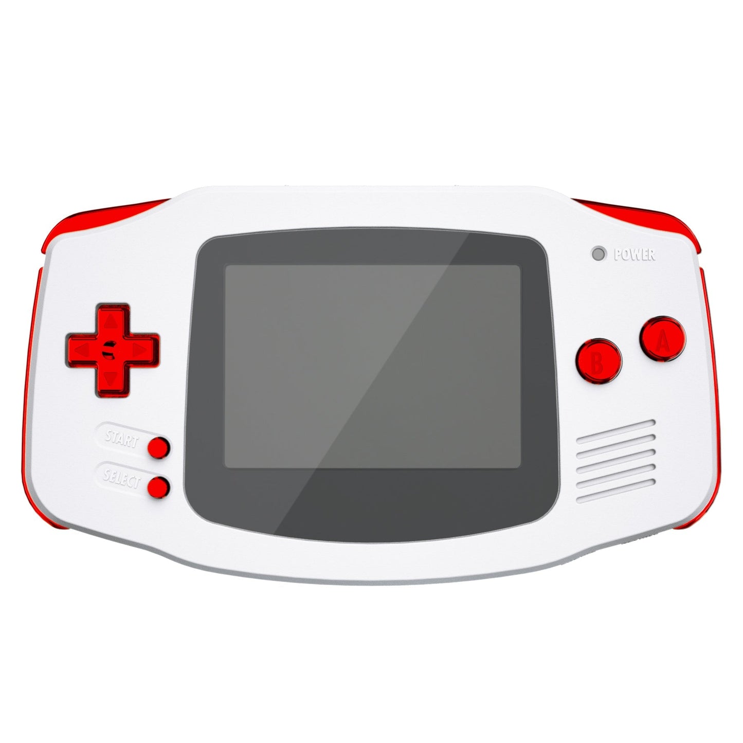 eXtremeRate Retail Chrome Red GBA Replacement Full Set Buttons for Gameboy Advance - Handheld Game Console NOT Included - KAG3003