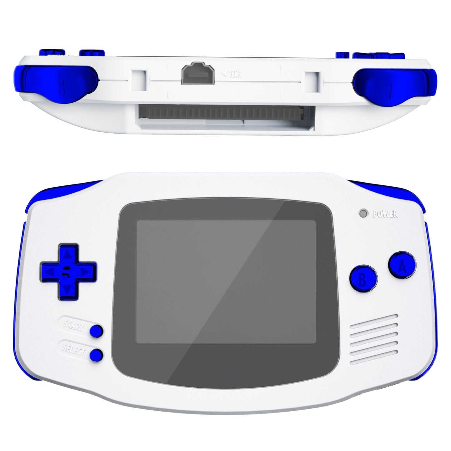 eXtremeRate Retail Chrome Blue GBA Replacement Full Set Buttons for Gameboy Advance - Handheld Game Console NOT Included - KAG3004