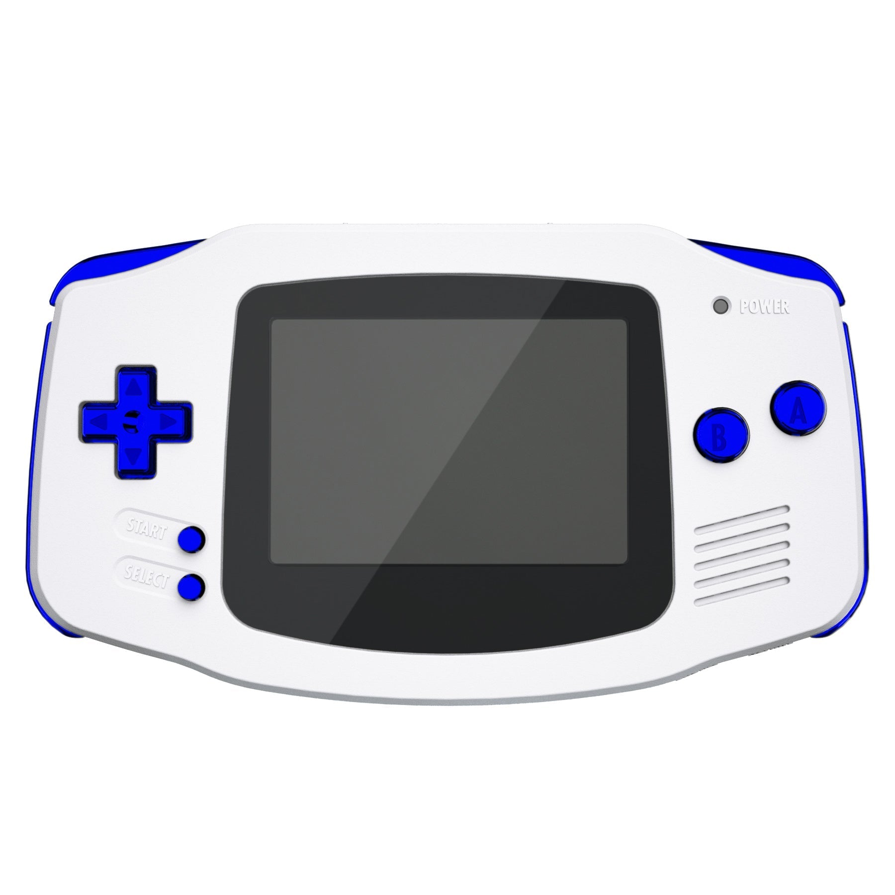 eXtremeRate Retail Chrome Blue GBA Replacement Full Set Buttons for Gameboy Advance - Handheld Game Console NOT Included - KAG3004