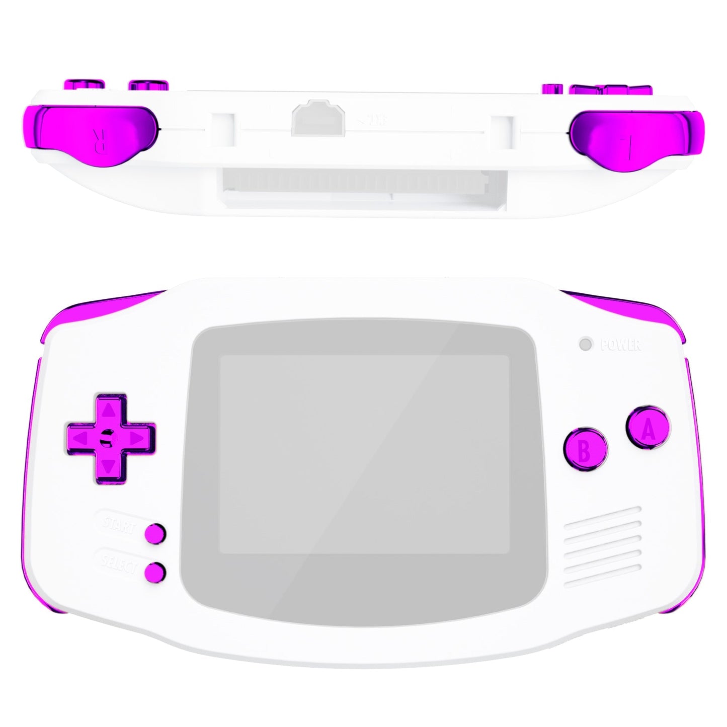 eXtremeRate Retail Chrome Purple GBA Replacement Full Set Buttons for Gameboy Advance - Handheld Game Console NOT Included - KAG3005