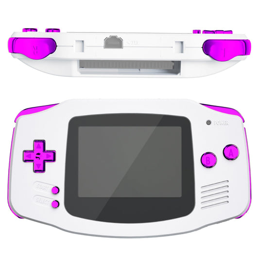 eXtremeRate Retail Chrome Purple GBA Replacement Full Set Buttons for Gameboy Advance - Handheld Game Console NOT Included - KAG3005