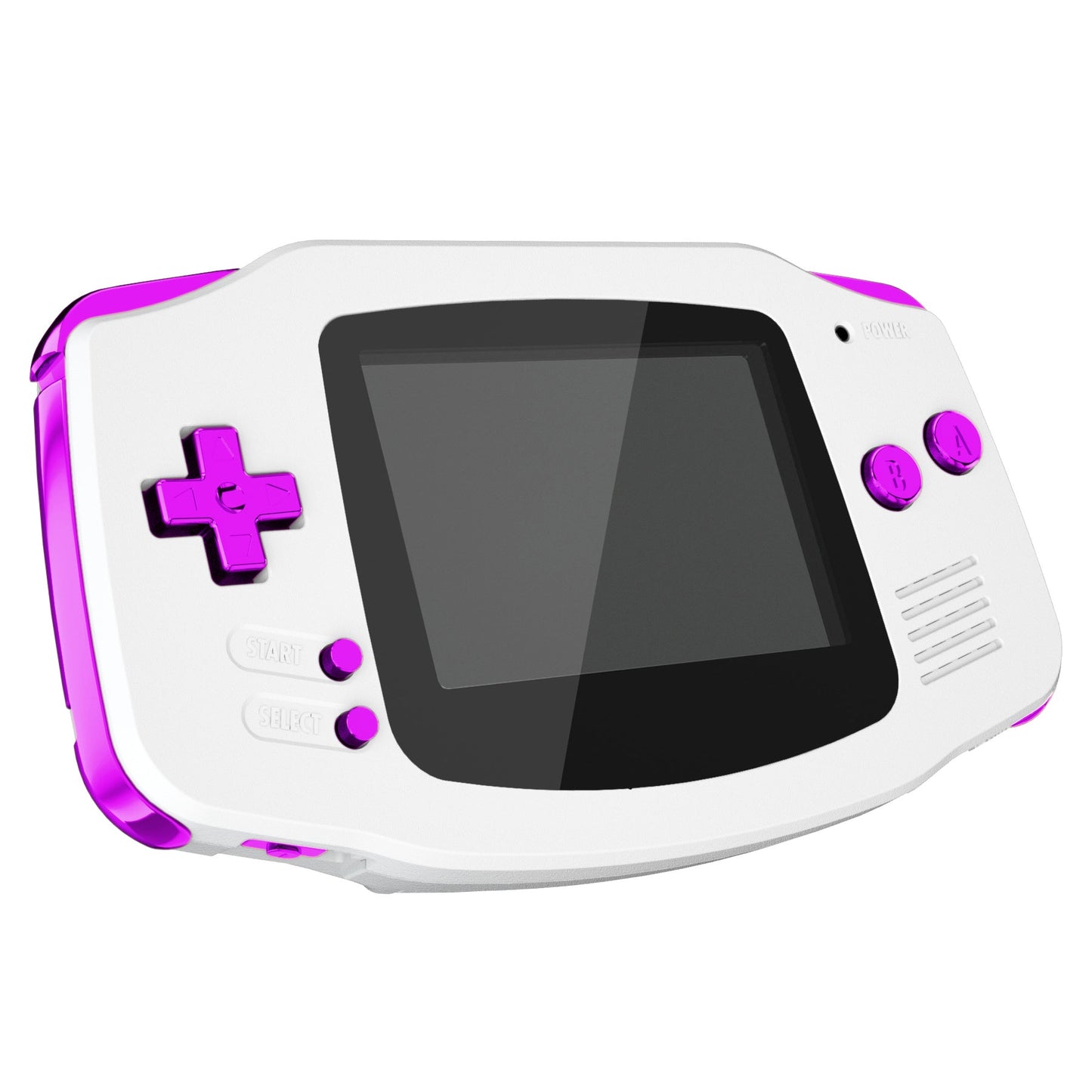 eXtremeRate Retail Chrome Purple GBA Replacement Full Set Buttons for Gameboy Advance - Handheld Game Console NOT Included - KAG3005