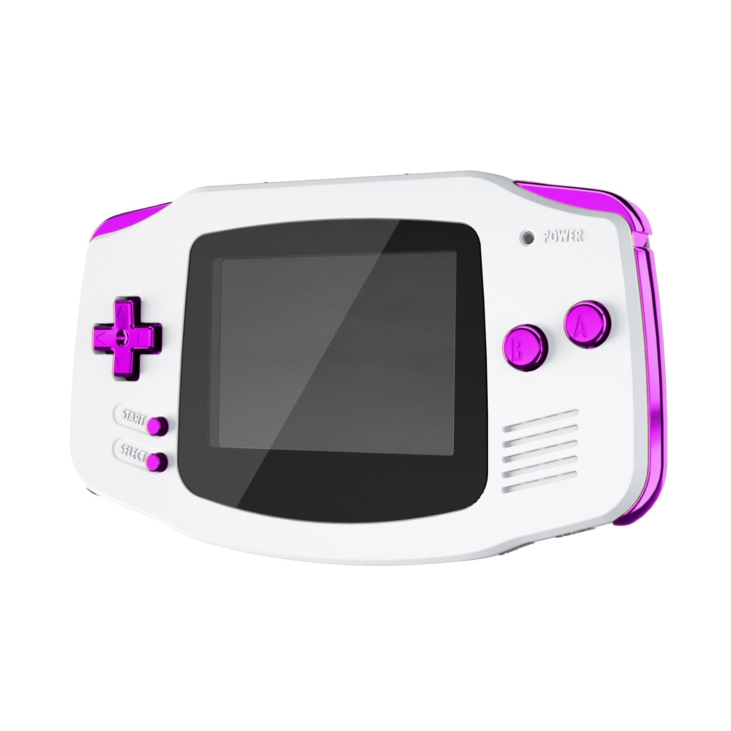 eXtremeRate Retail Chrome Purple GBA Replacement Full Set Buttons for Gameboy Advance - Handheld Game Console NOT Included - KAG3005