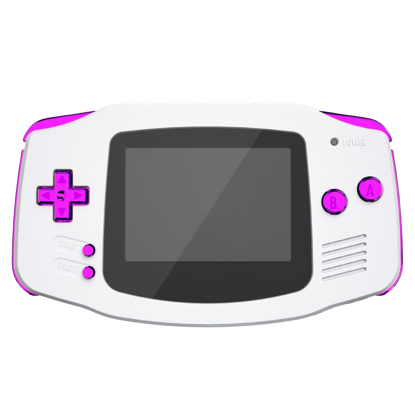 eXtremeRate Retail Chrome Purple GBA Replacement Full Set Buttons for Gameboy Advance - Handheld Game Console NOT Included - KAG3005