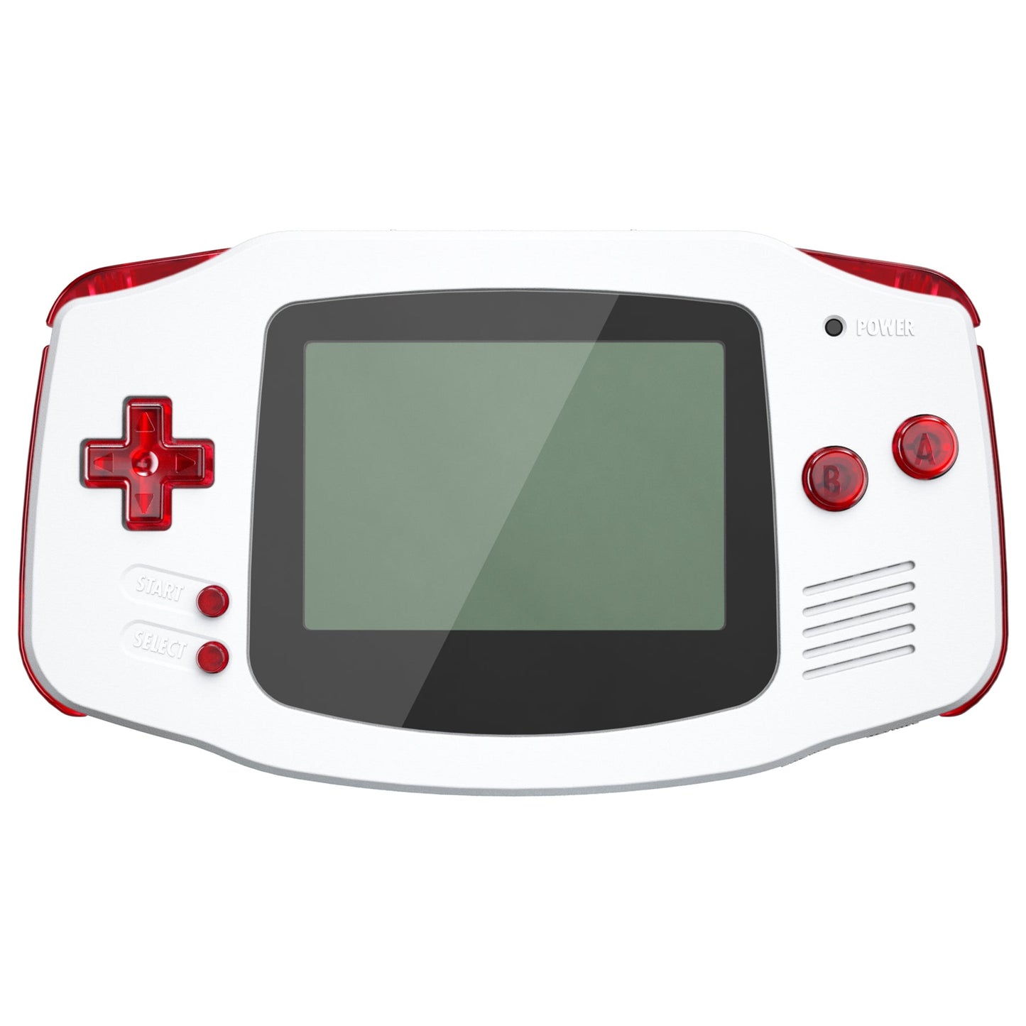 eXtremeRate Retail Clear Red GBA Replacement Full Set Buttons for Gameboy Advance - Handheld Game Console NOT Included - KAG4002