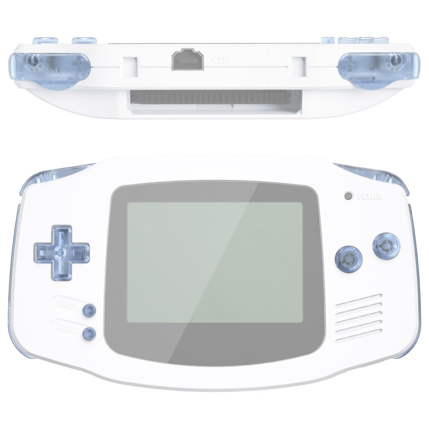 eXtremeRate Retail Clear Glacier Blue GBA Replacement Full Set Buttons for Gameboy Advance - Handheld Game Console NOT Included - KAG4006