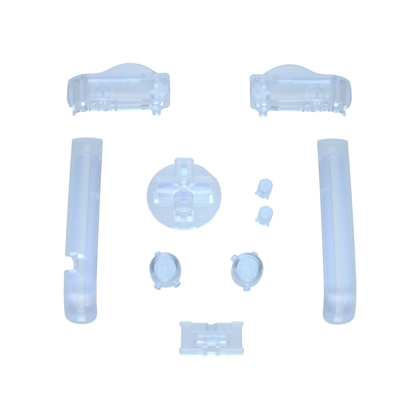 eXtremeRate Retail Clear Glacier Blue GBA Replacement Full Set Buttons for Gameboy Advance - Handheld Game Console NOT Included - KAG4006