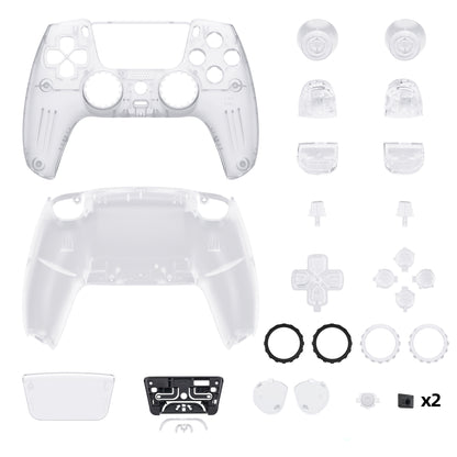 eXtremeRate PS5コントローラーBDM-030/040/050対応LUNA再設計交換対応用フルセットシェル＆ボタン【クリア】