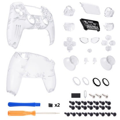 eXtremeRate PS5コントローラーBDM-030/040/050対応LUNA再設計交換対応用フルセットシェル＆ボタン【クリア】