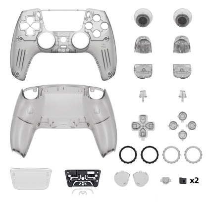eXtremeRate PS5コントローラーBDM-030/040/050対応LUNA再設計交換対応用フルセットシェル＆ボタン【クリアブラック】