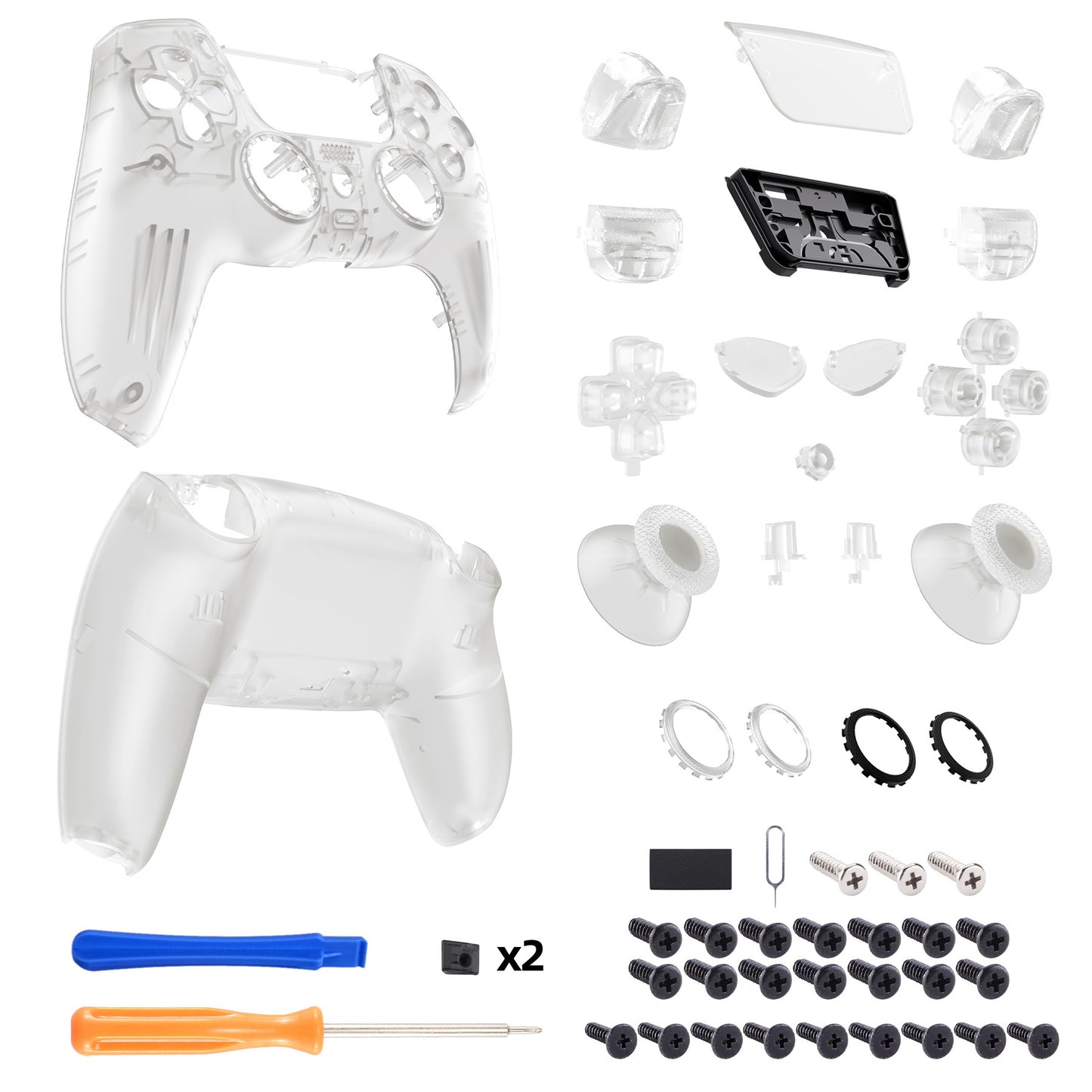 eXtremeRate PS5コントローラーBDM-030/040/050対応LUNA再設計交換対応用フルセットシェル＆ボタン【暗闇で光る-グリーン】