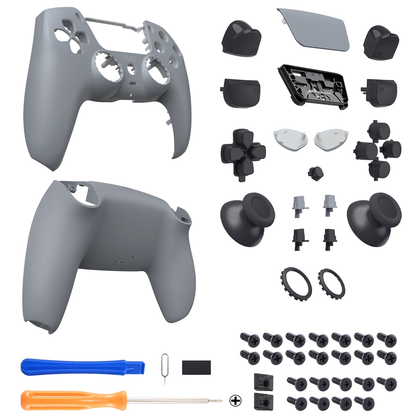 eXtremeRate PS5コントローラーBDM-030/040/050対応LUNA再設計交換対応用フルセットシェル＆ボタン【ニューホープグレイ】