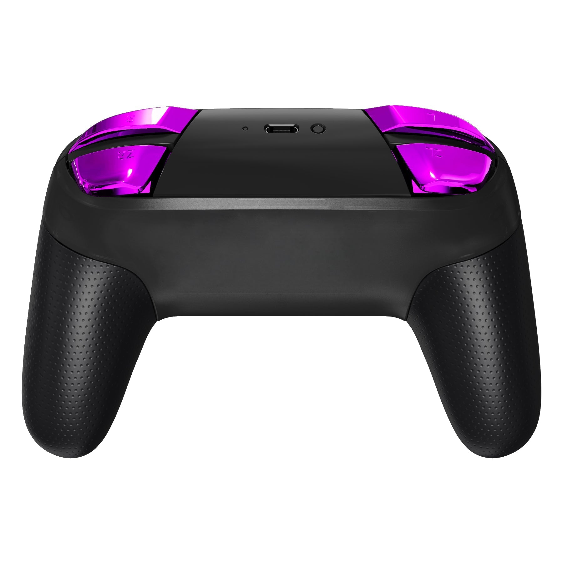 eXtremeRate Retail Chrome Purple Repair ABXY D-pad ZR ZL L R Keys for NS Switch Pro Controller, Glossy DIY Replacement Full Set Buttons with Tools for NS Switch Pro - Controller NOT Included - KRD405