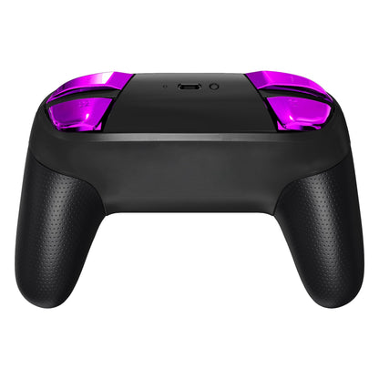 eXtremeRate Retail Chrome Purple Repair ABXY D-pad ZR ZL L R Keys for NS Switch Pro Controller, Glossy DIY Replacement Full Set Buttons with Tools for NS Switch Pro - Controller NOT Included - KRD405