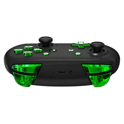 eXtremeRate Retail Chrome Green Repair ABXY D-pad ZR ZL L R Keys for NS Switch Pro Controller, Glossy DIY Replacement Full Set Buttons with Tools for NS Switch Pro - Controller NOT Included - KRD406