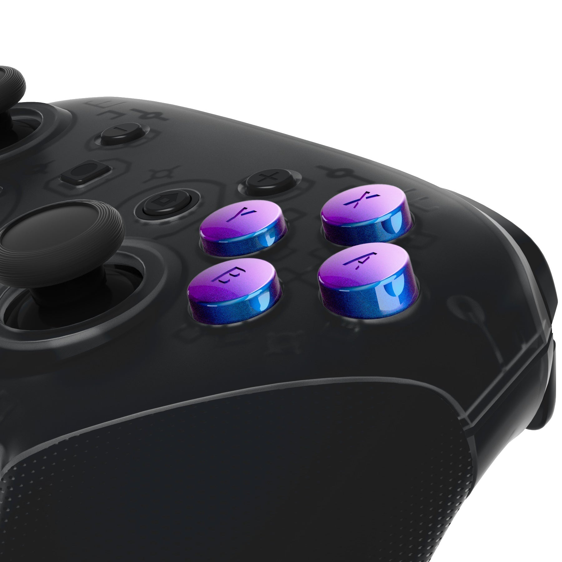 eXtremeRate Retail Chameleon Purple Blue Interchangeable ABXY Buttons for Nintendo Switch Pro Controller, DIY Swappable Replacement ABXY for NS Pro Controller- Controller NOT Included - KRH601