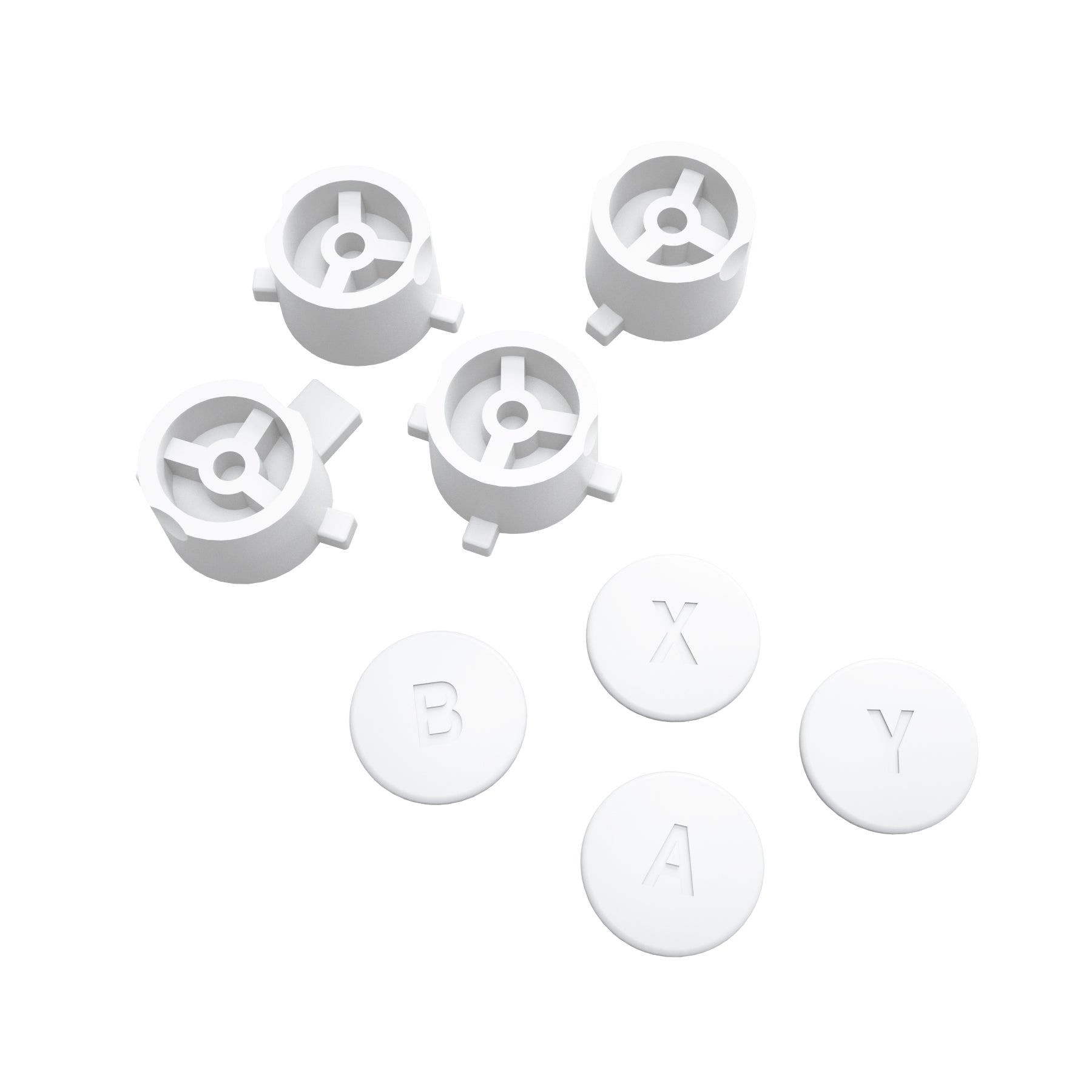 eXtremeRate Retail White Interchangeable ABXY Buttons for Nintendo Switch Pro Controller, DIY Swappable Replacement ABXY for NS Pro Controller- Controller NOT Included - KRH603