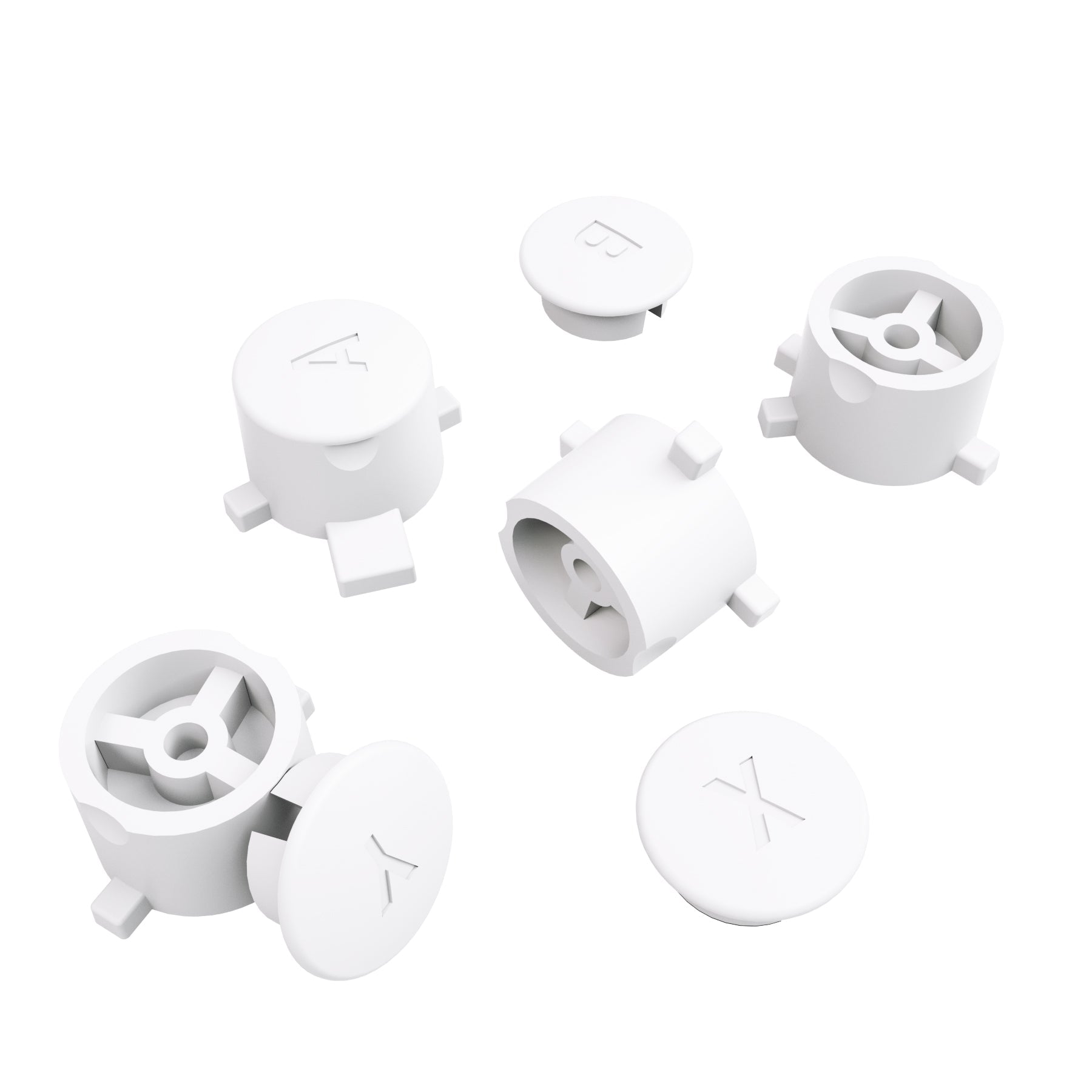 eXtremeRate Retail White Interchangeable ABXY Buttons for Nintendo Switch Pro Controller, DIY Swappable Replacement ABXY for NS Pro Controller- Controller NOT Included - KRH603