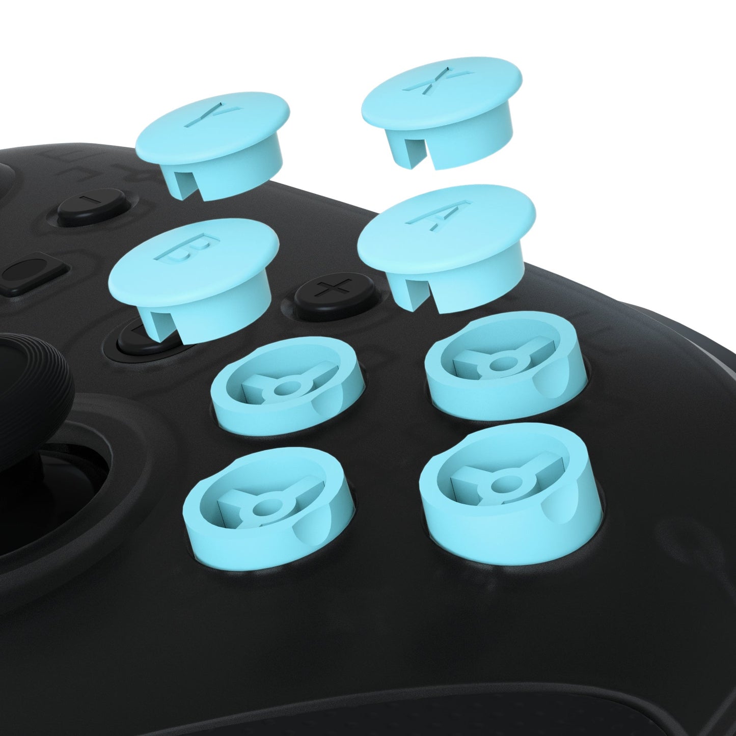 eXtremeRate Retail Heaven Blue Interchangeable ABXY Buttons for Nintendo Switch Pro Controller, DIY Swappable Replacement ABXY for NS Pro Controller- Controller NOT Included - KRH606