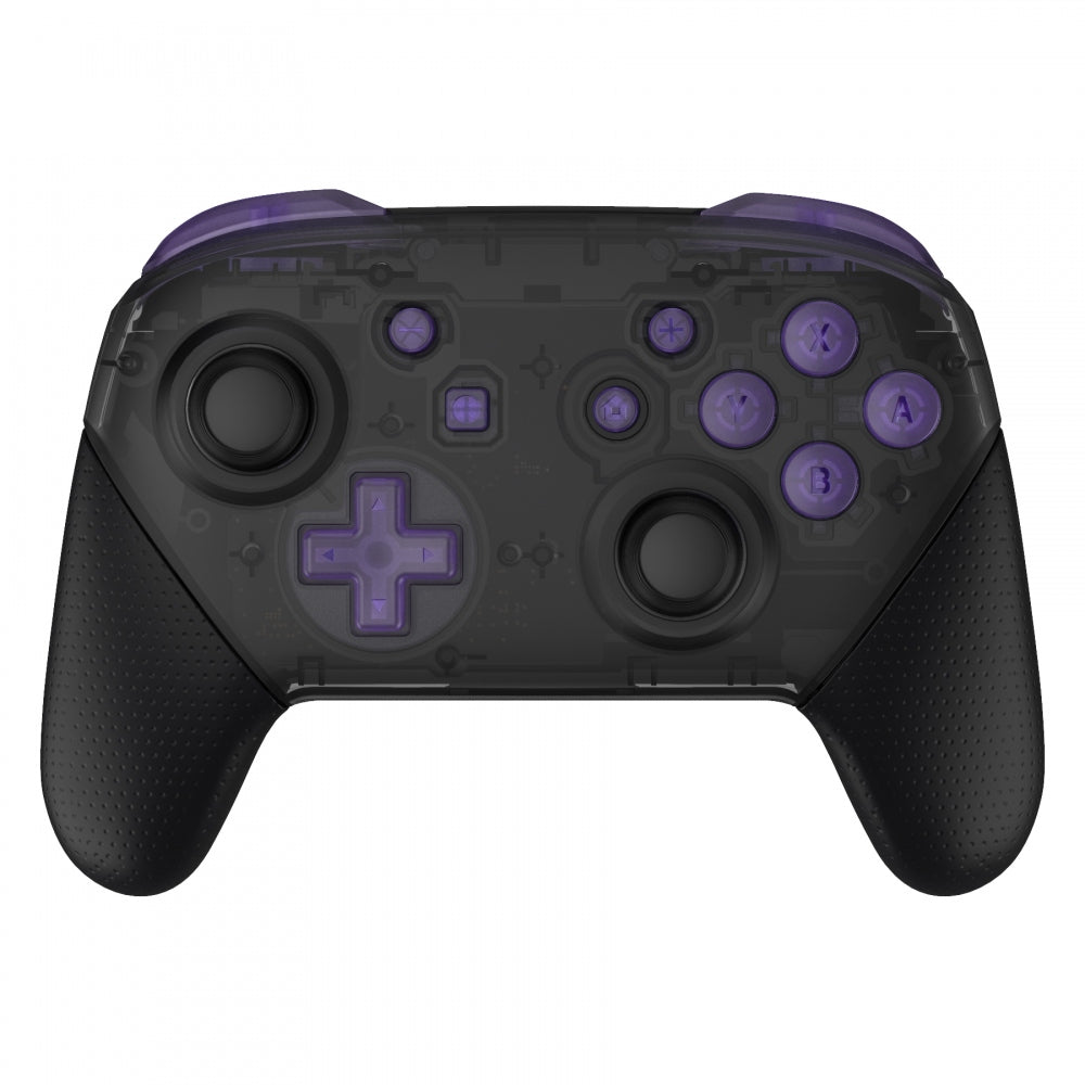 eXtremeRate Retail Transparent Atomic Purple Repair ABXY D-pad ZR ZL L R Keys for Nintendo Switch Pro Controller, DIY Replacement Full Set Buttons with Tools for Nintendo Switch Pro - Controller NOT Included - KRM513