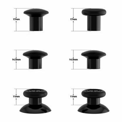 eXtremeRate Retail Black Interchangeable Ergonomic Thumbsticks for Nintendo Switch Pro Controller with 3 Height Domed and Concave Grips Adjustable Joystick - KRM521