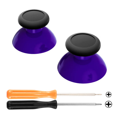 eXtremeRate Retail Purple & Black Replacement 3D Joystick Thumbsticks, Analog Thumb Sticks with Phillips Screwdriver for Nintendo Switch Pro Controller - KRM527