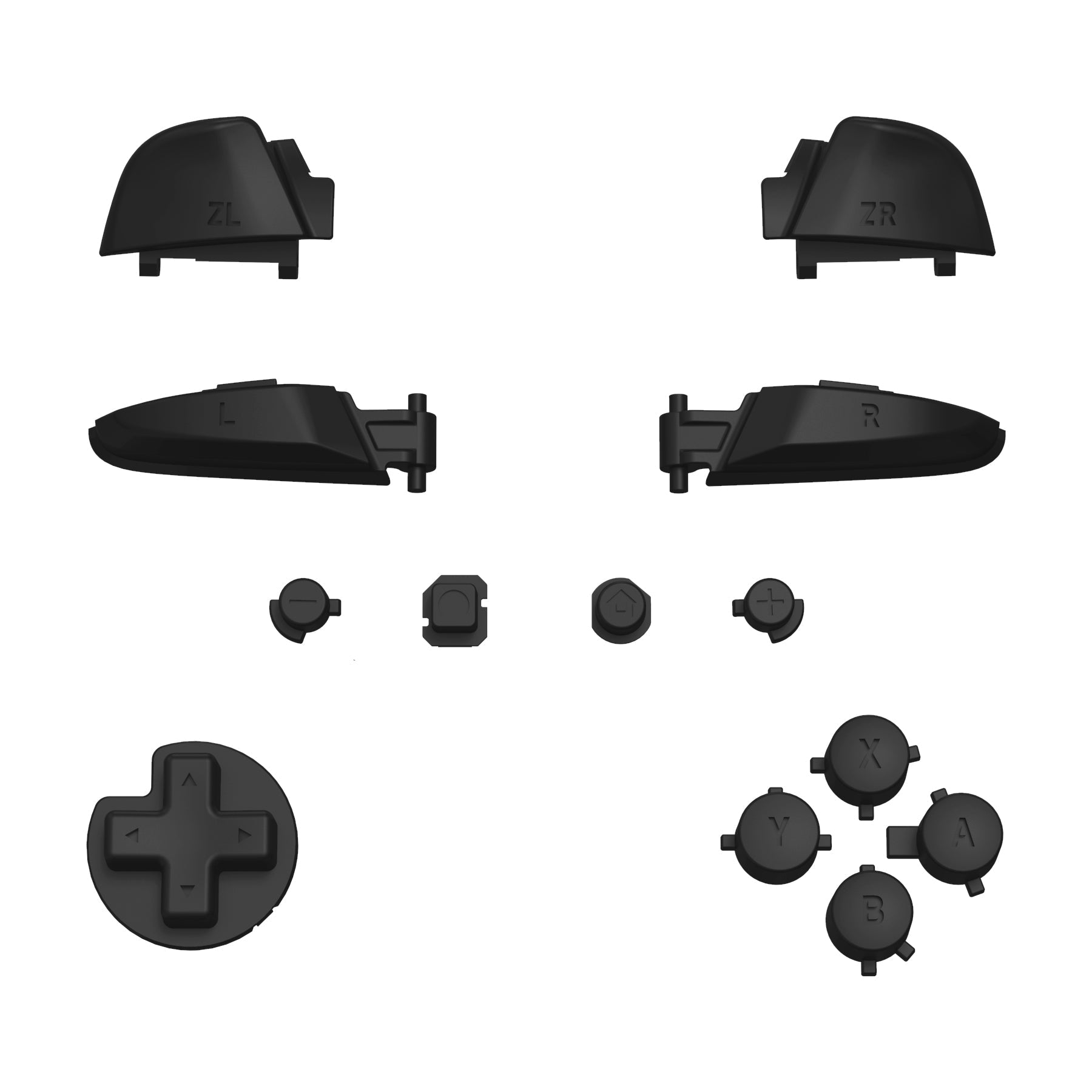 eXtremeRate Retail Black Repair ABXY D-pad ZR ZL L R Keys for NS Switch Pro Controller, DIY Replacement Full Set Buttons with Tools for NS Switch Pro - Controller NOT Included - KRP312