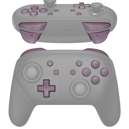 eXtremeRate Retail Dark Grayish Violet Repair ABXY D-pad ZR ZL L R Keys for NS Switch Pro Controller, DIY Replacement Full Set Buttons with Tools for NS Switch Pro - Controller NOT Included - KRP328