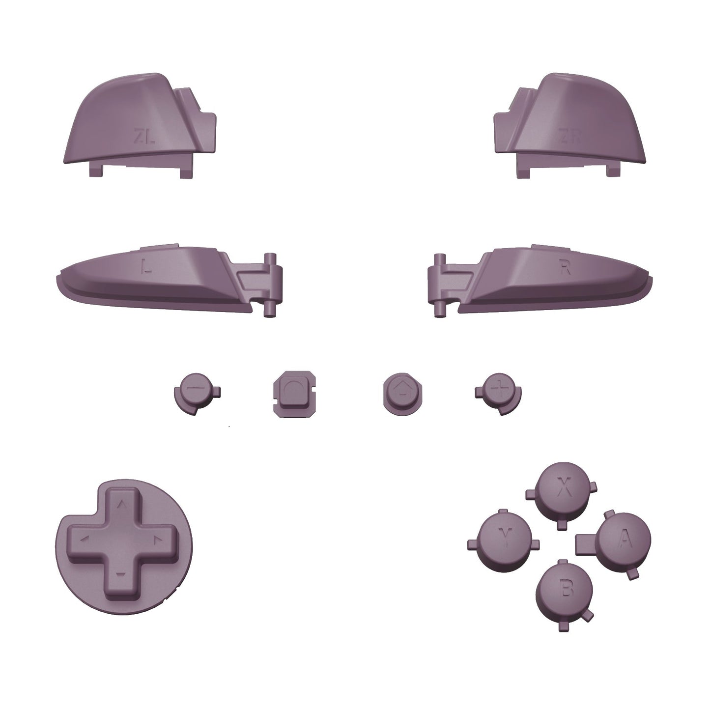 eXtremeRate Retail Dark Grayish Violet Repair ABXY D-pad ZR ZL L R Keys for NS Switch Pro Controller, DIY Replacement Full Set Buttons with Tools for NS Switch Pro - Controller NOT Included - KRP328