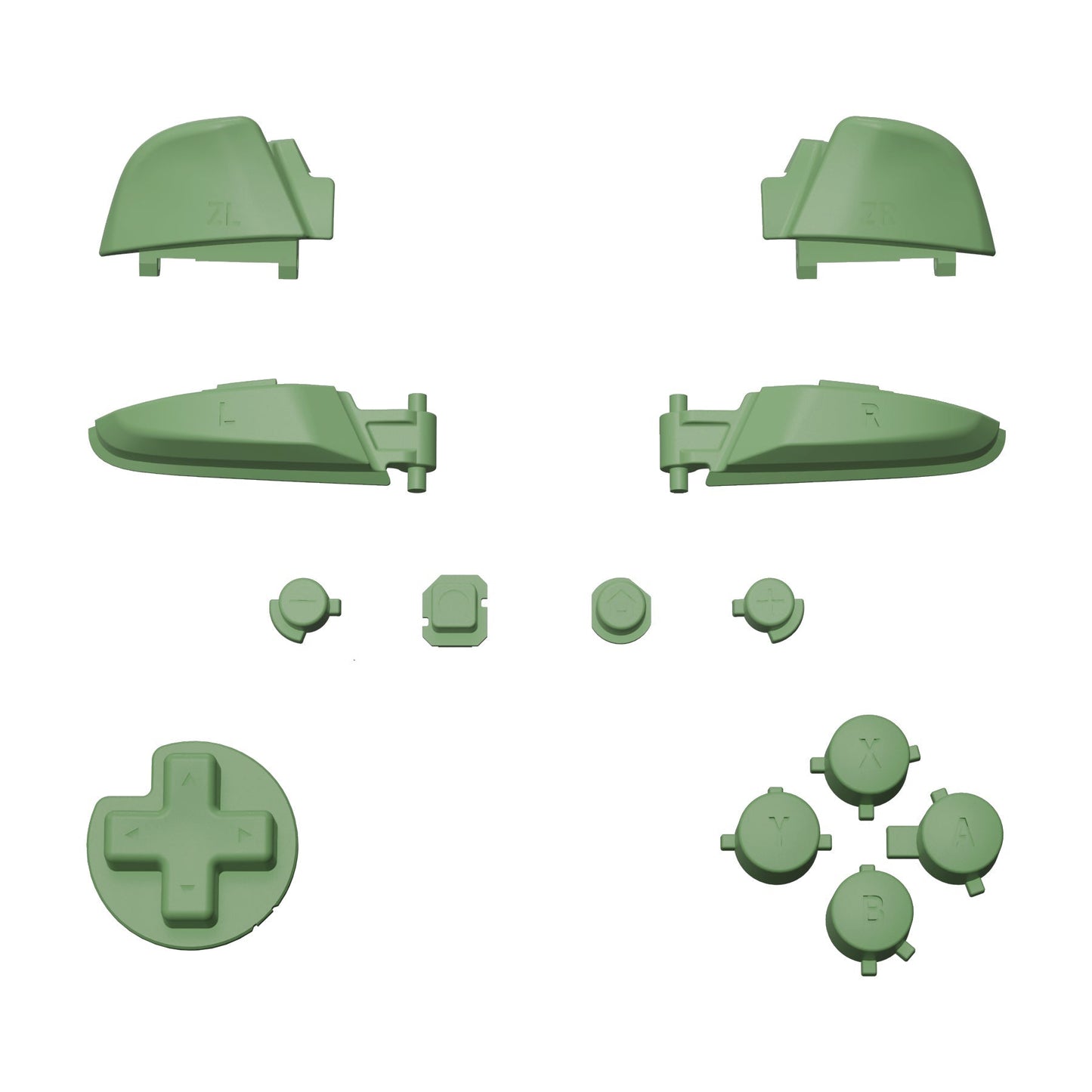 eXtremeRate Retail Matcha Green Repair ABXY D-pad ZR ZL L R Keys for NS Switch Pro Controller, DIY Replacement Full Set Buttons with Tools for NS Switch Pro - Controller NOT Included - KRP339