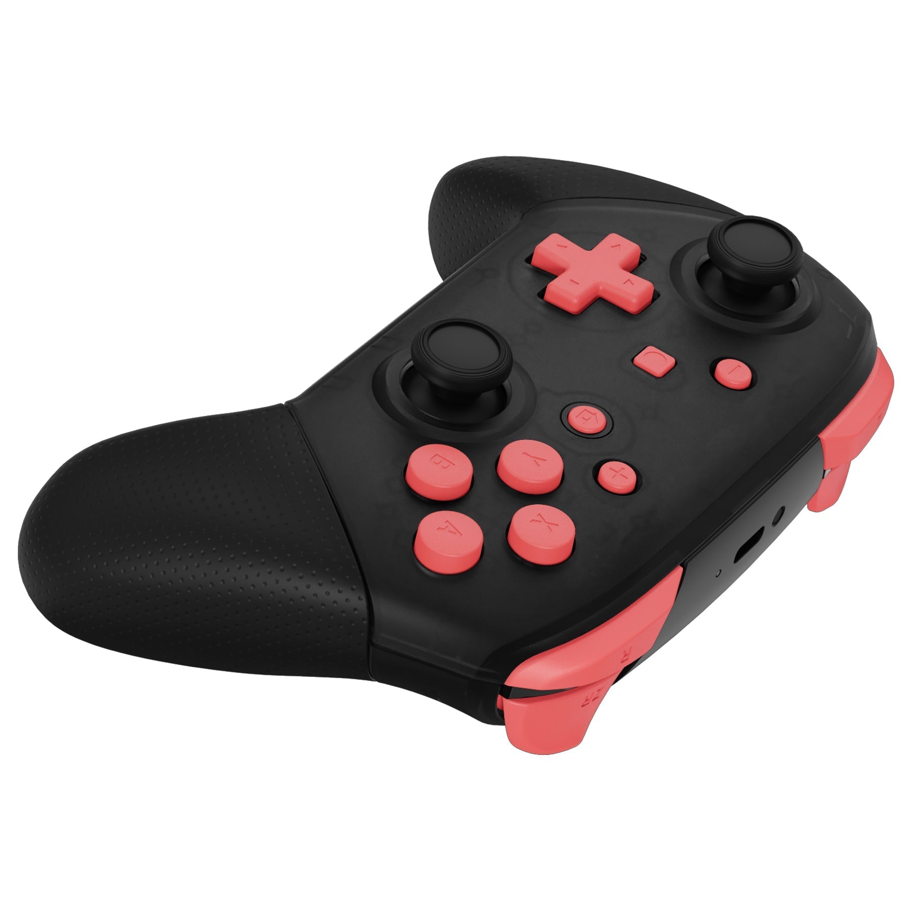 eXtremeRate Retail Coral Repair ABXY D-pad ZR ZL L R Keys for NS Switch Pro Controller, DIY Replacement Full Set Buttons with Tools for NS Switch Pro - Controller NOT Included - KRP346