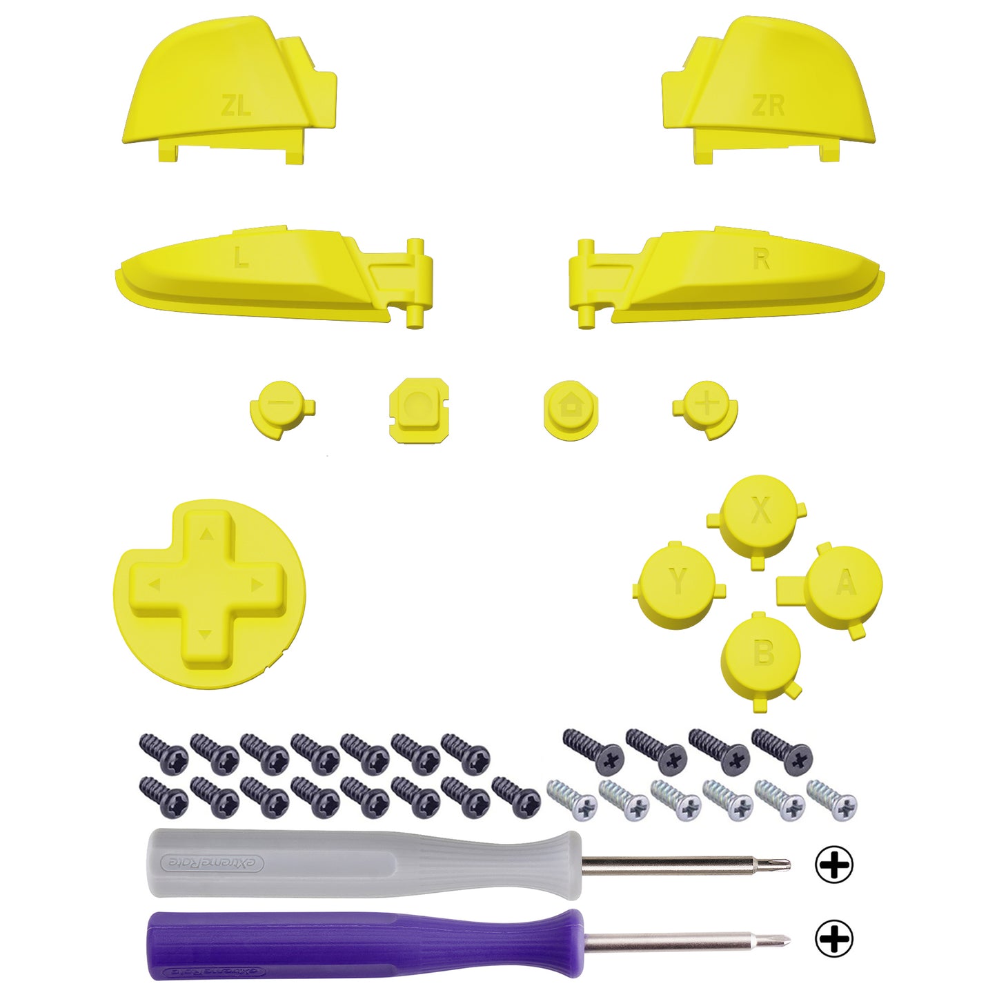 eXtremeRate DIY Replacement Button Set for Nintendo Switch Pro Controller (Sunflower Yellow)