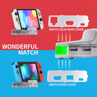 eXtremeRate Retail eXtremeRate AiryDocky DIY Kit LED Version Replacement Shell Case for Nintendo Switch & Switch OLED Dock, Redesigned IR Remote Control 7 Color 39 Effects RGB LED Kit for Nintendo Switch OLED Dock - LLNSM001L