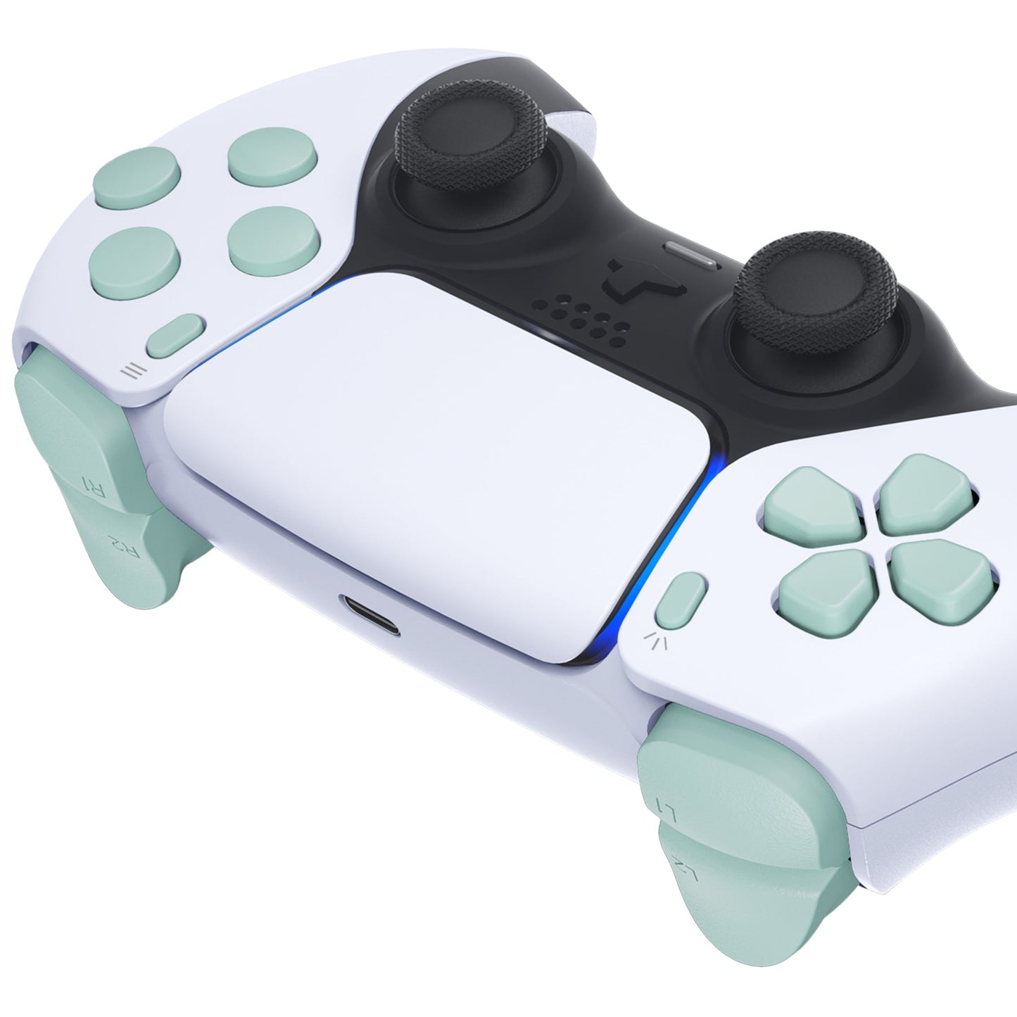 Replacement Full Set Buttons Compatible with PS5 Controller BDM-030 - Light Cyan eXtremeRate