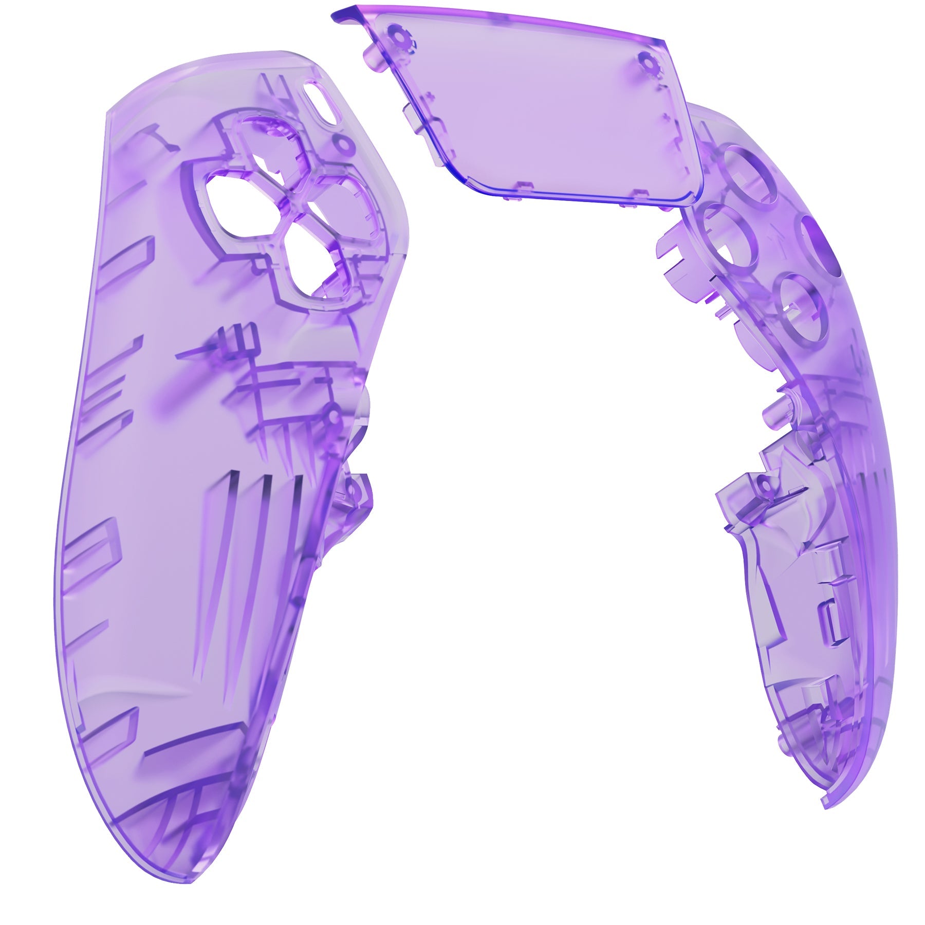 Replacement Left Right Front Housing Shell with Touchpad Compatible with PS5 Edge Controller - Clear Atomic Purple eXtremeRate