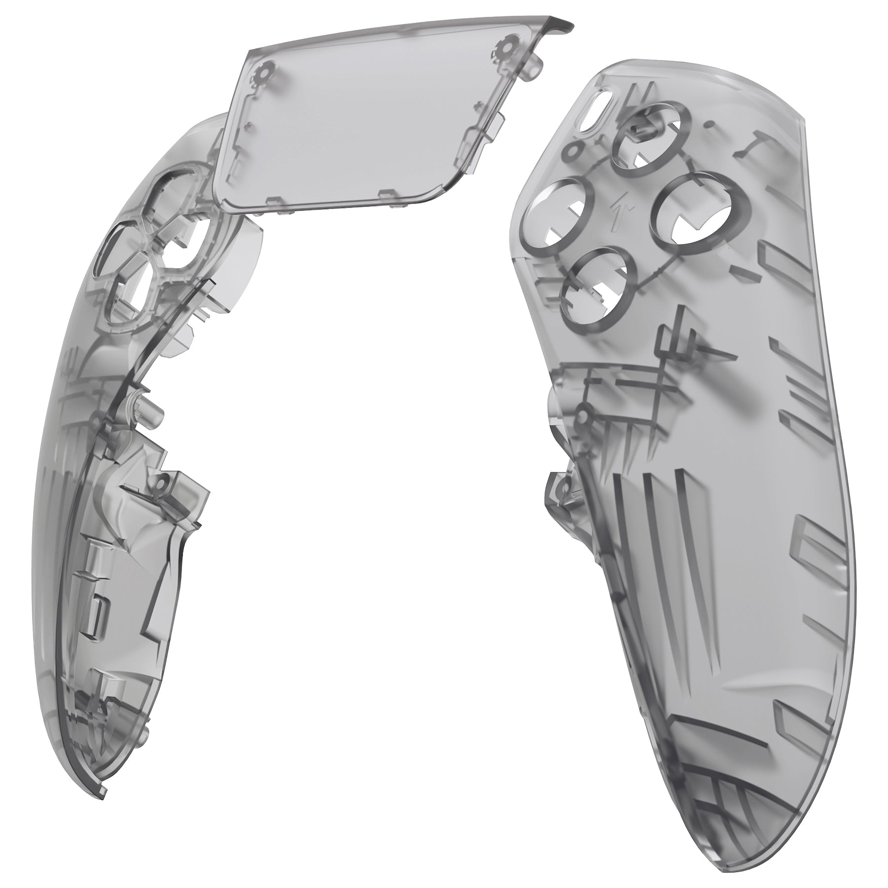 Replacement Left Right Front Housing Shell with Touchpad Compatible with PS5 Edge Controller - Clear Black eXtremeRate