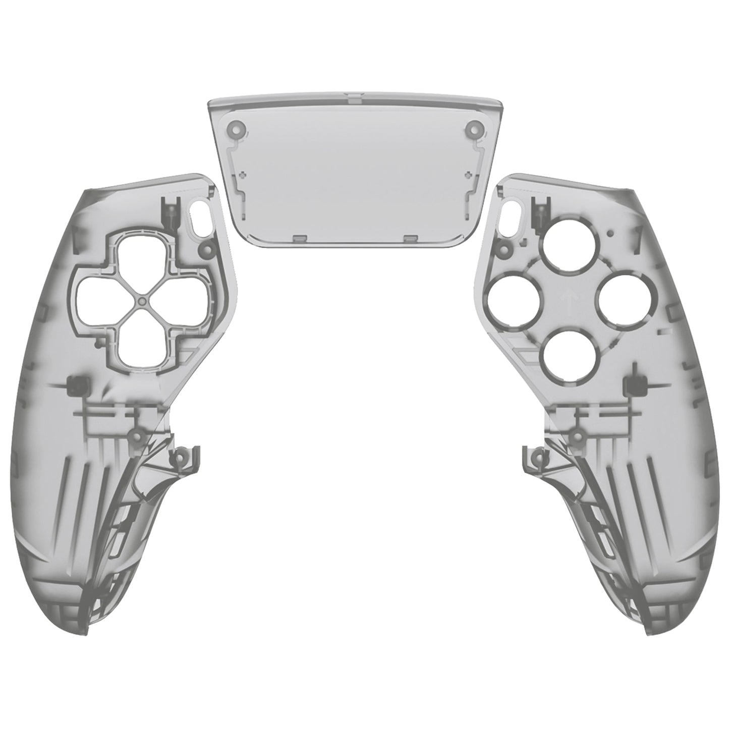 Replacement Left Right Front Housing Shell with Touchpad Compatible with PS5 Edge Controller - Clear Black eXtremeRate