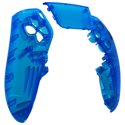 Replacement Left Right Front Housing Shell with Touchpad Compatible with PS5 Edge Controller - Clear Blue eXtremeRate