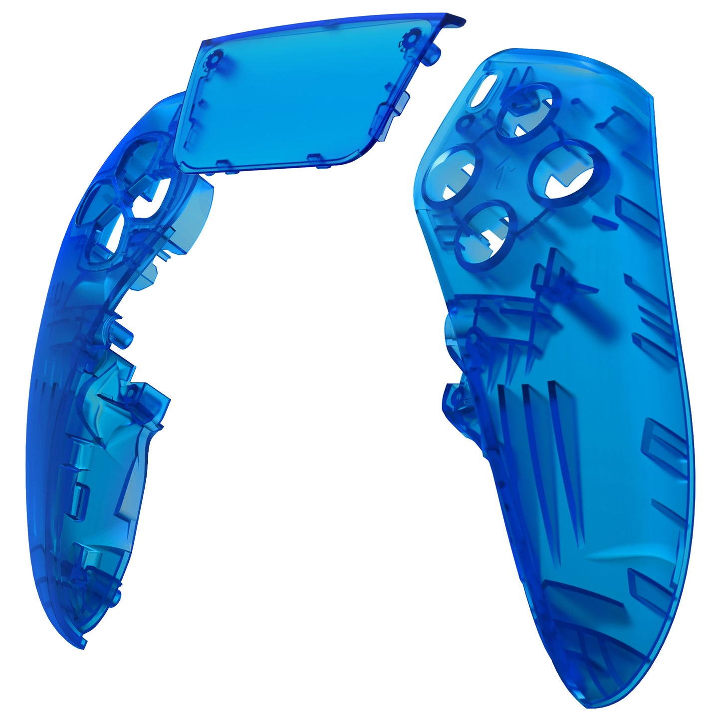 Replacement Left Right Front Housing Shell with Touchpad Compatible with PS5 Edge Controller - Clear Blue eXtremeRate